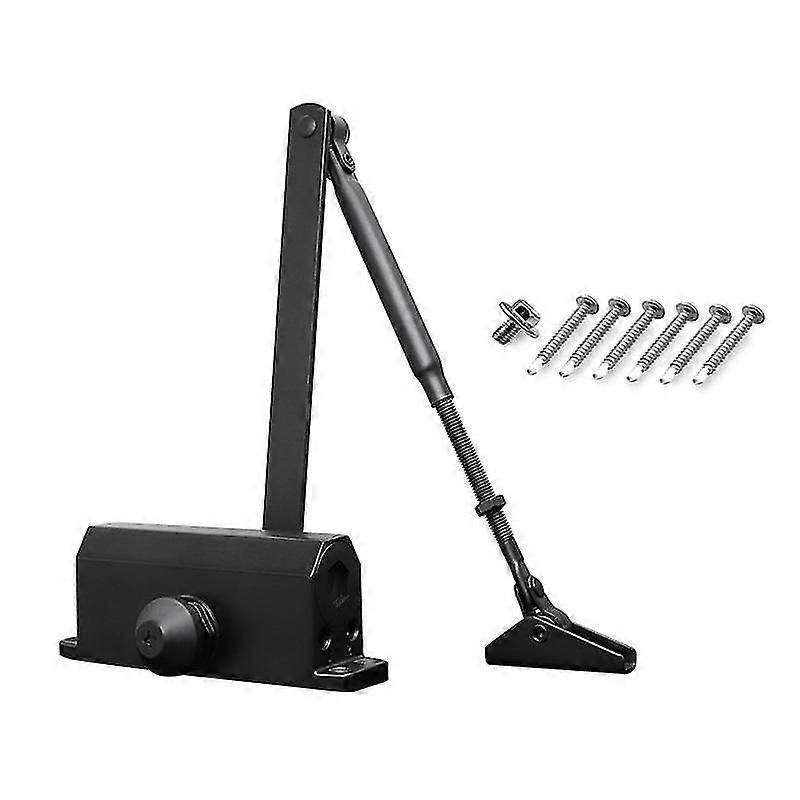 Automatic, Speed Adjustable Hydraulic Door Closer, Black.