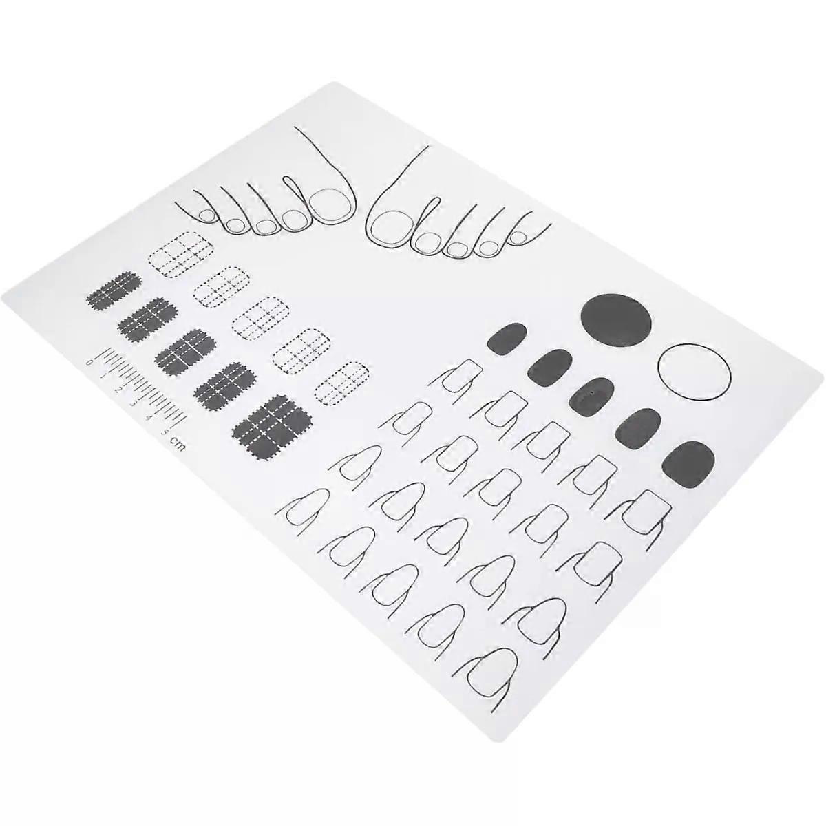 Acrylic Nail Application Mat Template for DIY Practice