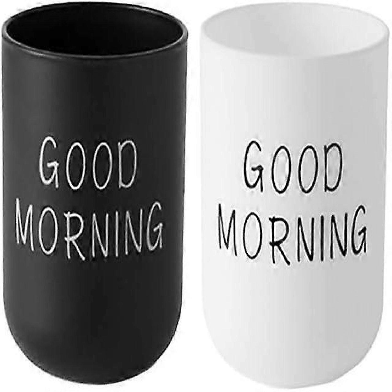 Black White PP Toothbrush Cup Set