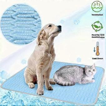 Pet Cooling Mat Honeycomb Breathable Summer Sleeping Pad Sweat-Absorbent Surface Blue S/M for Cats & Dogs lj