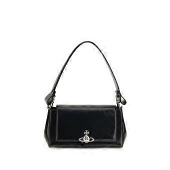 Vivienne Westwood Black Calf Leather Bos Taurus Shoulder Bag