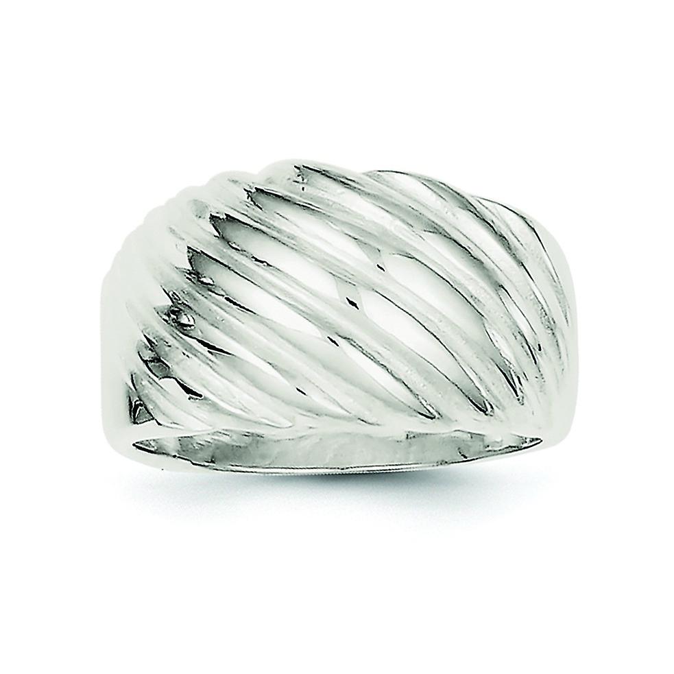 925 Sterling Silver Solid Fancy Ribbed Ring Ring for Women - Ring Size: 6 to 8