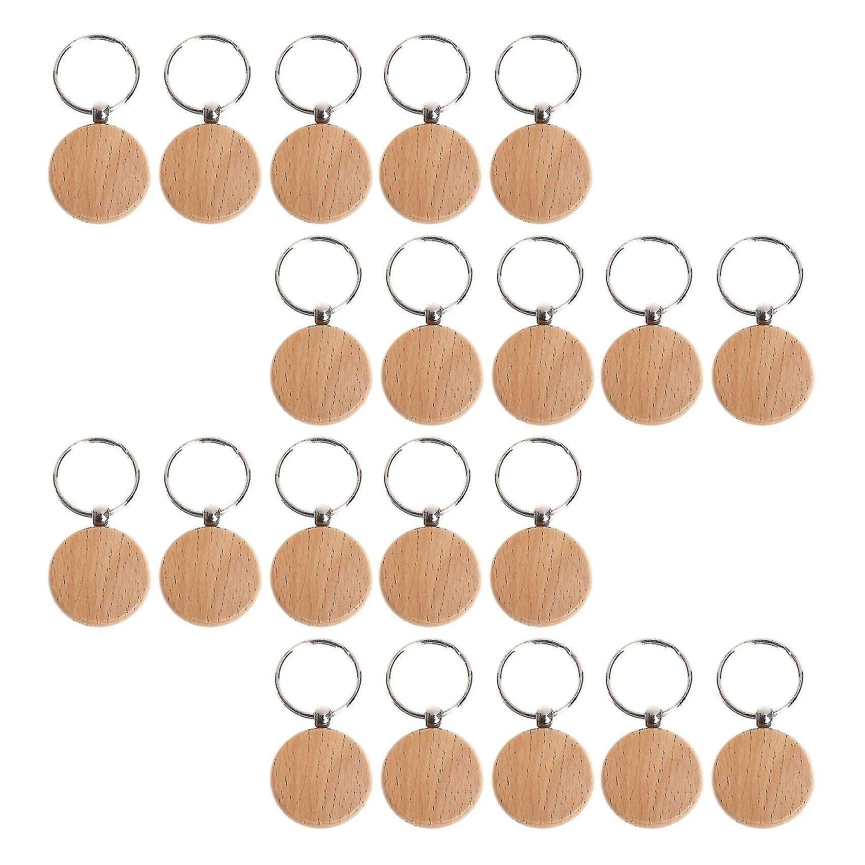 20 Pcs Round Eng Key Diy Keychains Key Tags Can Diy *chyi