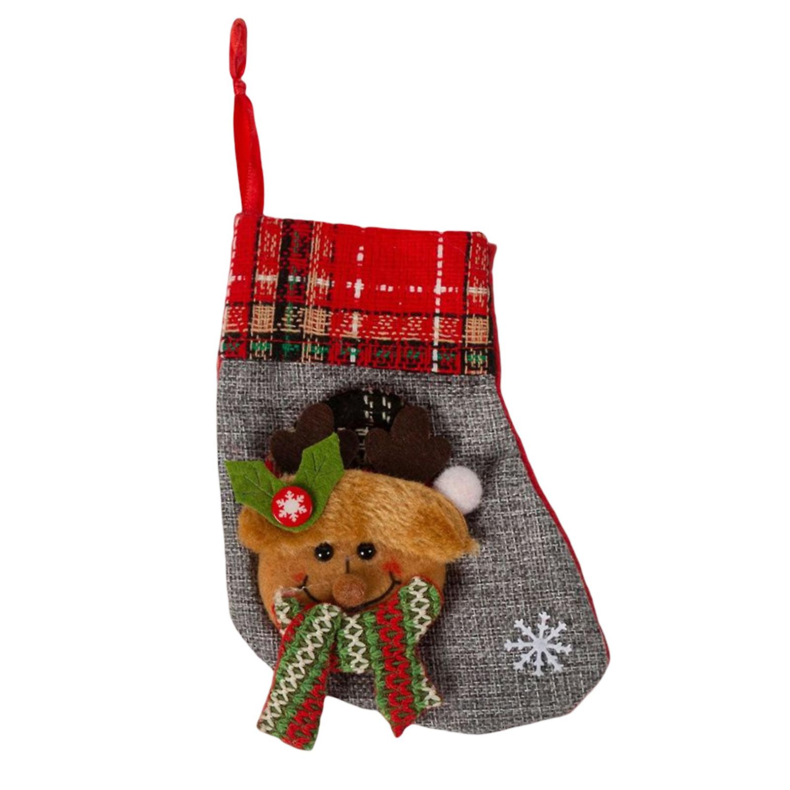 Christmas Bear Sock Candy Bag Classic Christmas Elements Printed Stocking