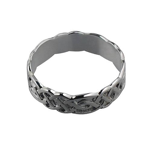 18ct White Gold 6mm Celtic Wedding Ring Size Z