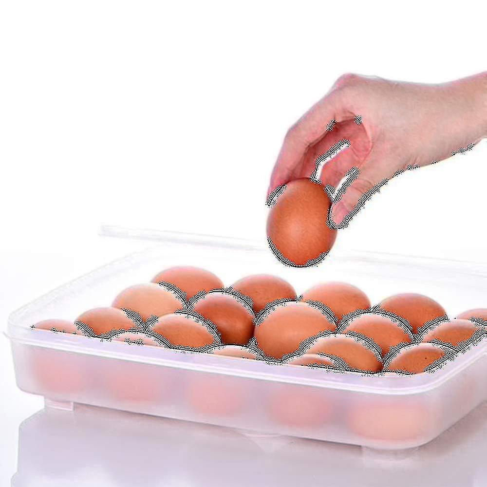 Egg Holder For Refrigerator, Deviled Egg Tray Carrier With Lid Fridge Egg Storage Stackable Plastic