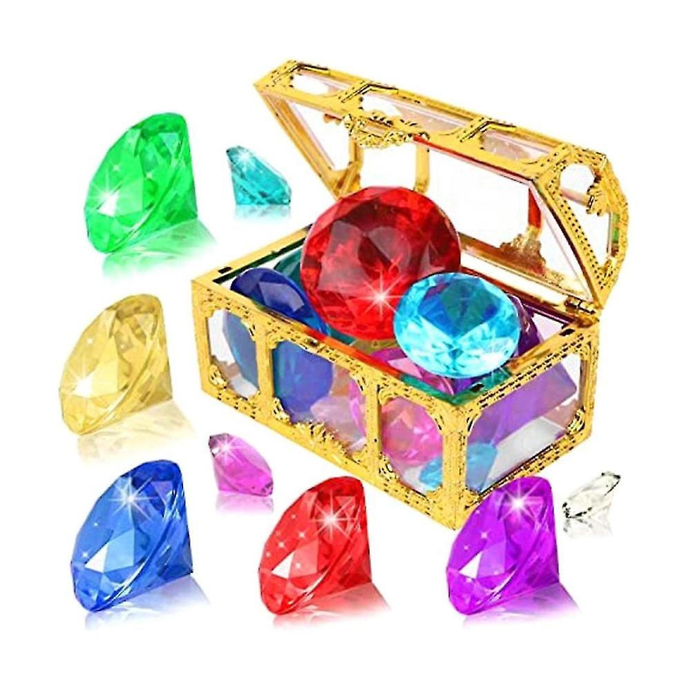 الغوص جوهرة بركة اللعب الملونة جوهرة الماس مع الكنز القراصنة الصدر مربع الصيف تحت الماء الأحجار الكريمة