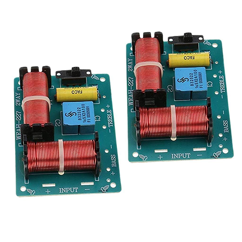 2Pcs 2Way Audio Speaker Crossover 100W Treble Bass Frequency Divider Module