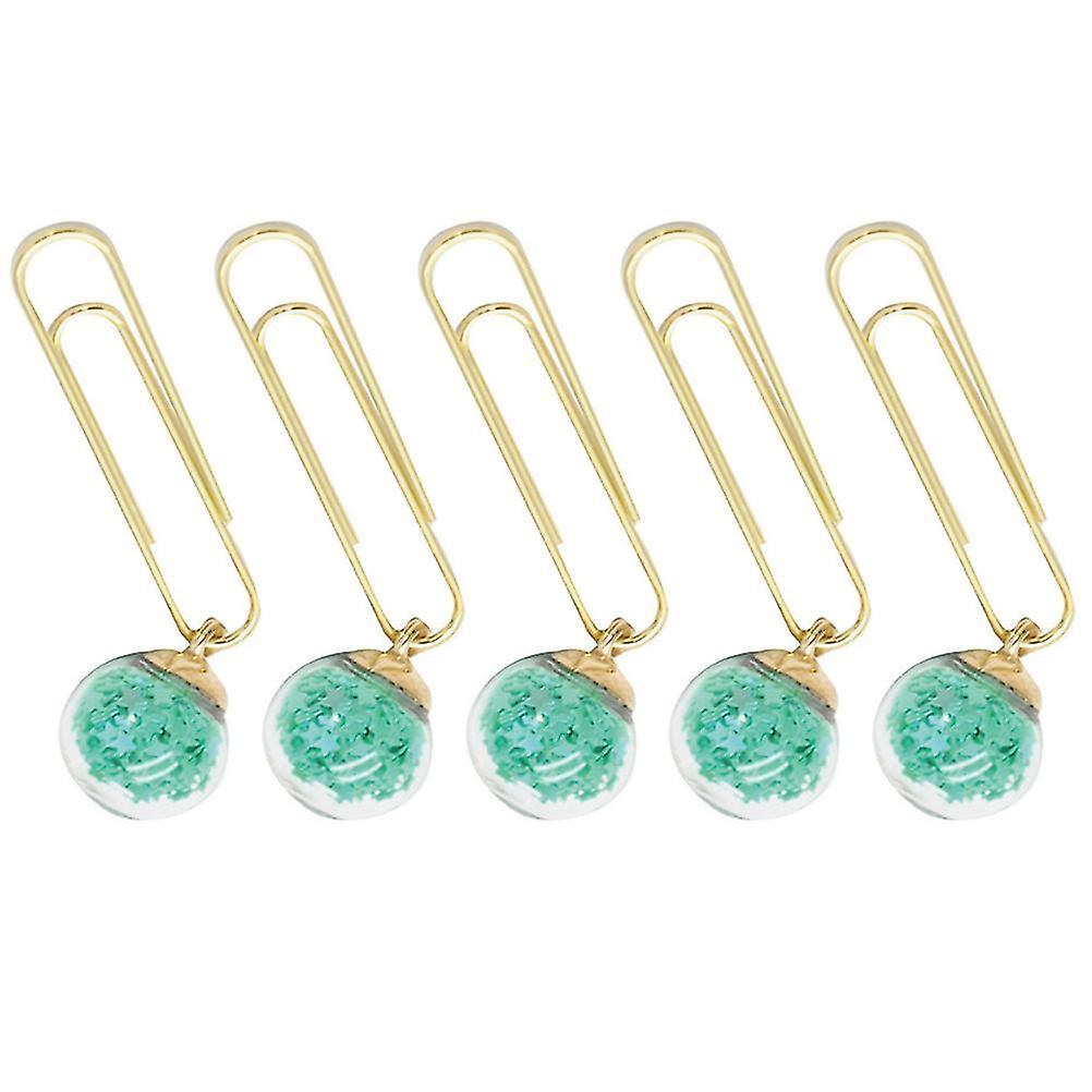 5pcs Women Bookmarks Christmas Paper Clips Office Note Clips Metal Files Clamp