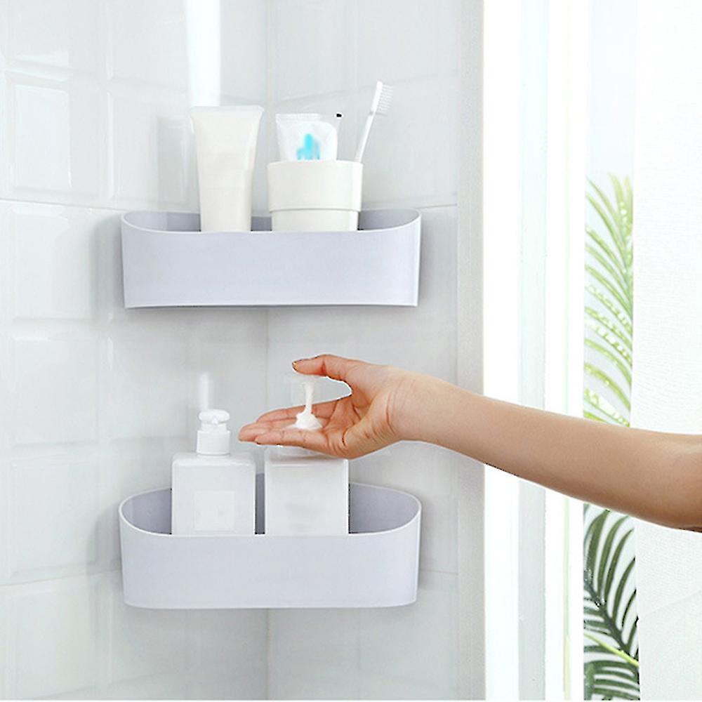 Bathroom Corner Shelf Adhesive Wall-mounted Storage Rack Holder ...