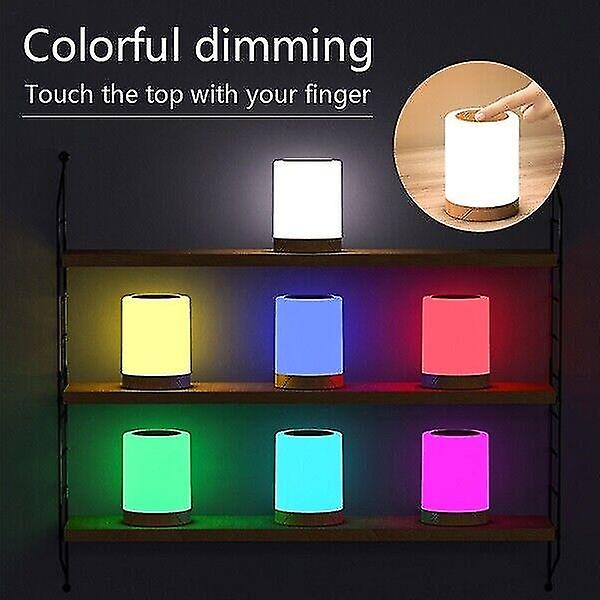 Usb Rechargeable Touch Led Night Light Bedside Desk Lamp Table Mood Dimmable