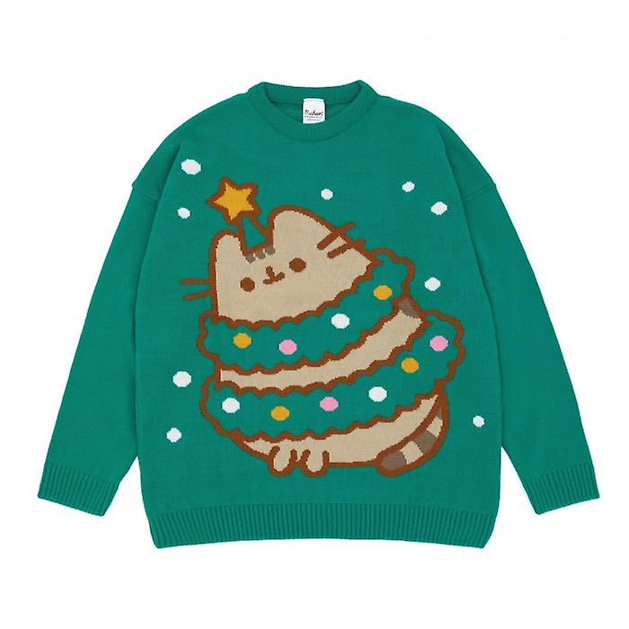 Pusheen Dames / Dames Gebreid Kerst Sweatshirt
