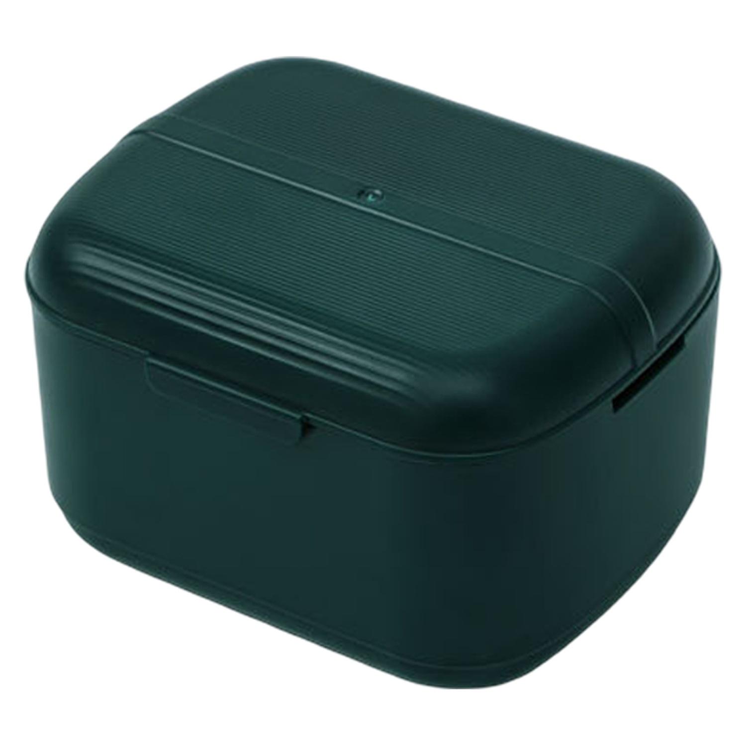 Orthodontics Storage Box Buckle Lid Hollow Out Double Layer Orthodontic Retainer Case Cleaning with