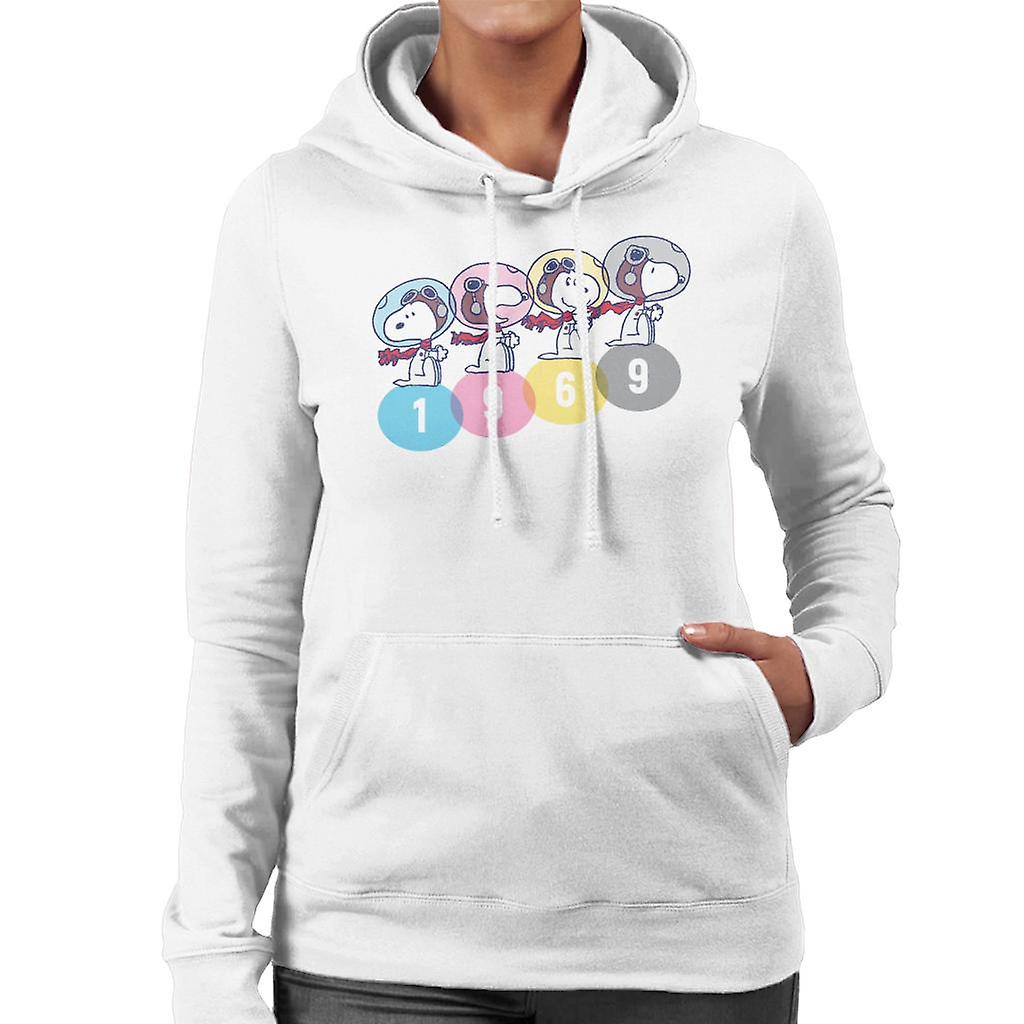 Peanuts Snoopy 1969 Moon Landing Montage Women's Hooded Sweatshirt