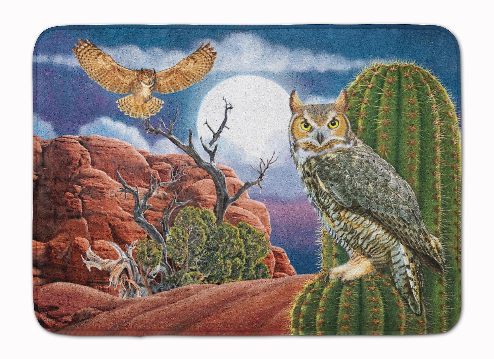 Caroline`s treasures bufniță mare cu coarne în mașina deșertului lavabil memory foam mat multicolore 19 x 27