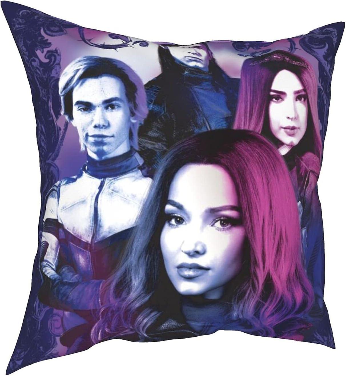 快適な枕カバー Des_Cendants 3 枕カバー 1 個入りパック、ソフトデコラティブスクエアスロー枕カバーセットクッションケース、ソファ寝室用車 (D-1065)