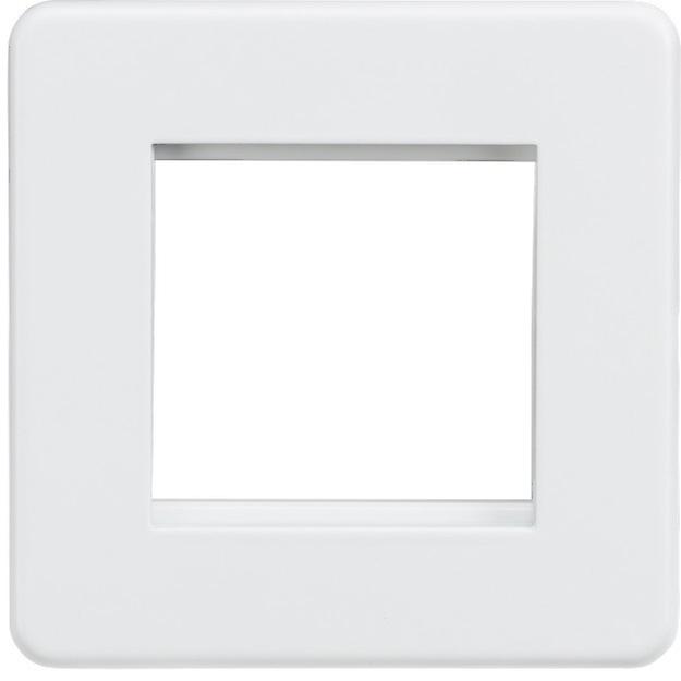Knightsbridge Screwless 2G Modular Faceplate - Matt White - SF2GMW
