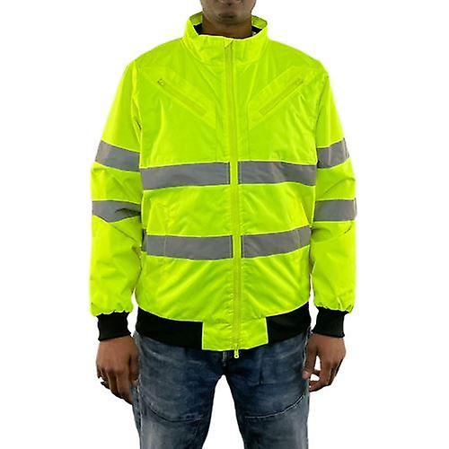 Hi Vis Waterproof Quilted Bomber Jacket - Hv370