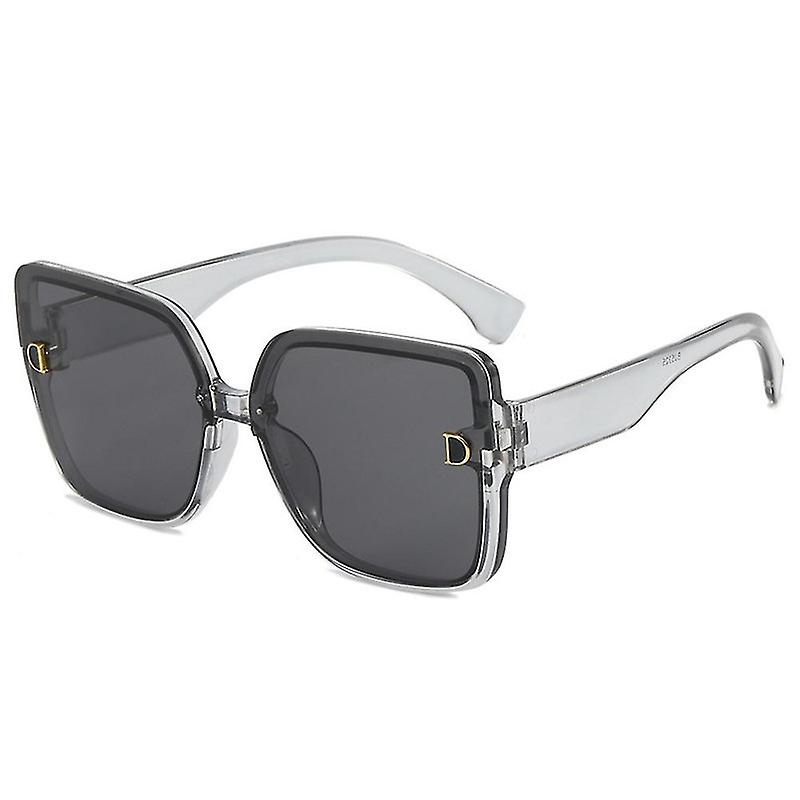 Oversized Sonnenbrille Damen Square Flat Top Groß Schwarz Luxus Damen Groß UV400