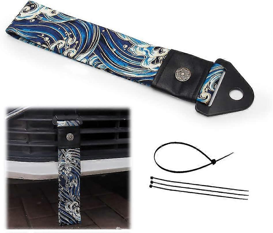 Car Modification Sports Racing Tow Strap Personalized With Combination Of Ancient Japanese Antiquity Element And The Waves Traction Rope Trailer Hook