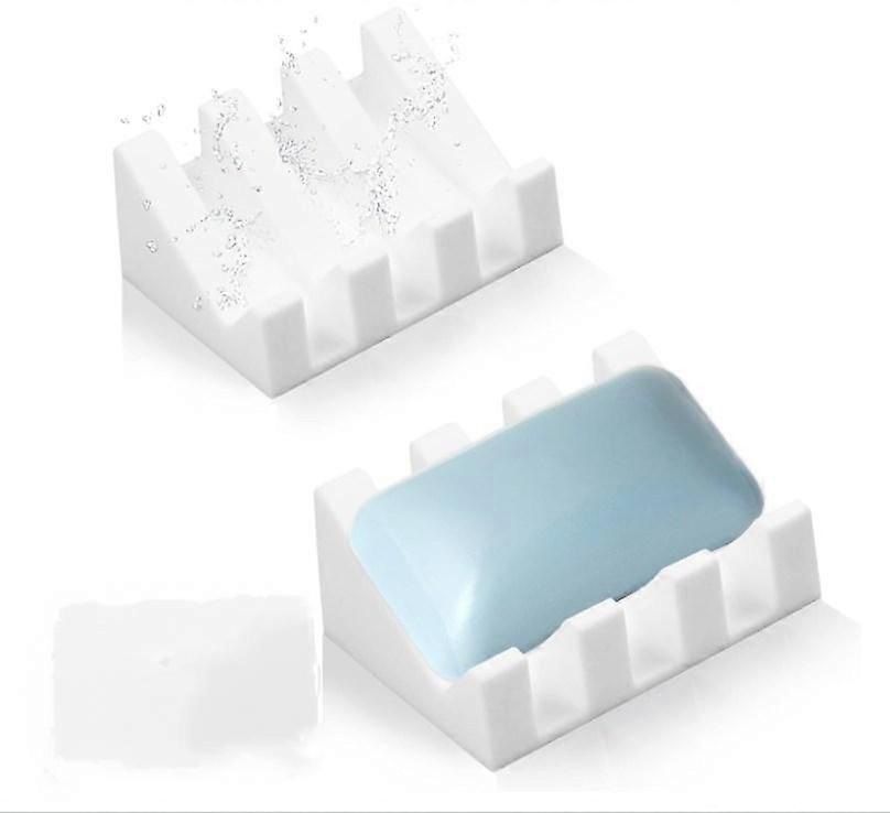 2pcs Silicone Soap Dish for Bar Soap Holder for Shower Bathroom Self Draining Waterfall Drying Tray Keep Soap Bars Dry Clean