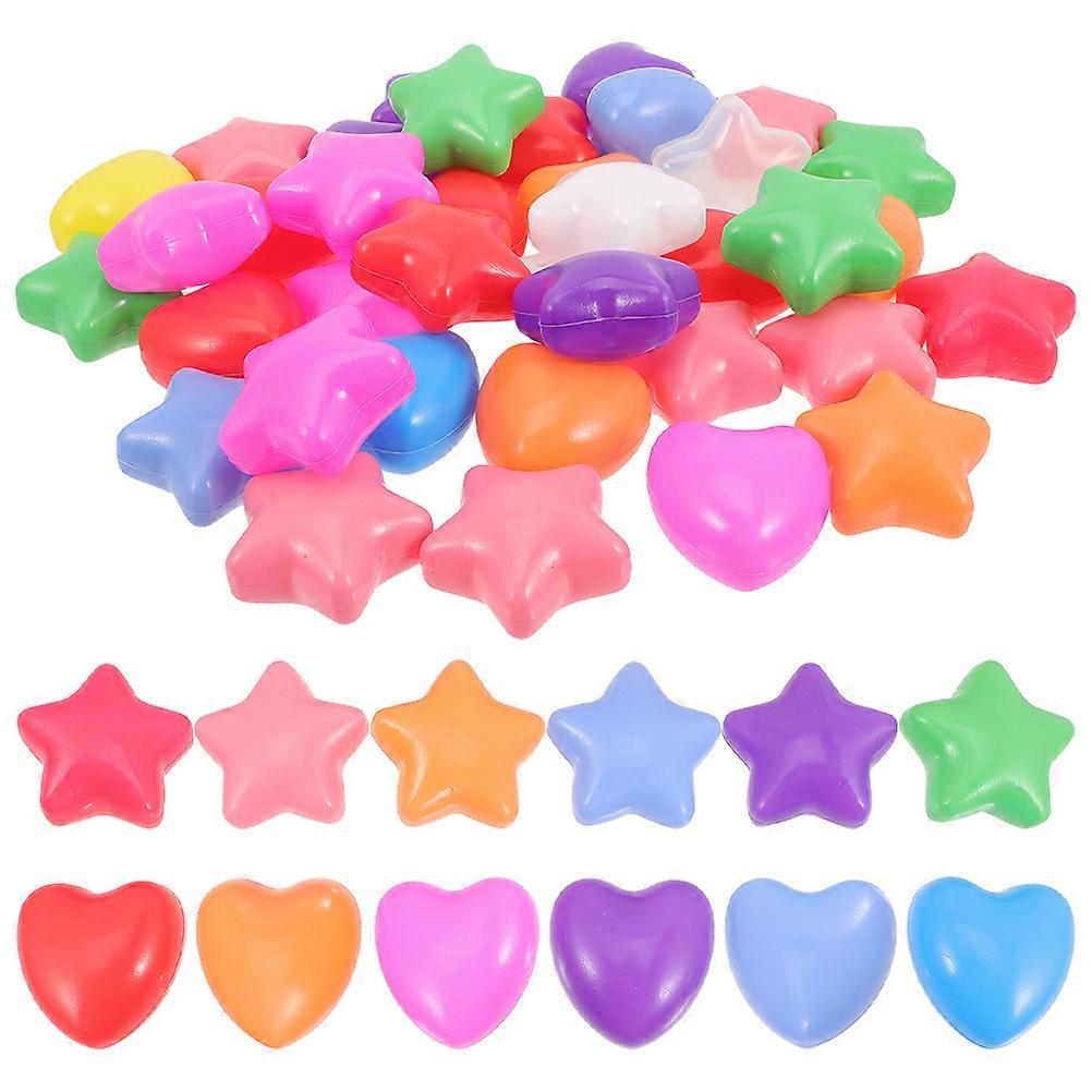 80pcs Colorful Ocean Balls Star and Heart Shaped Pool Balls Party Game Pits Balls