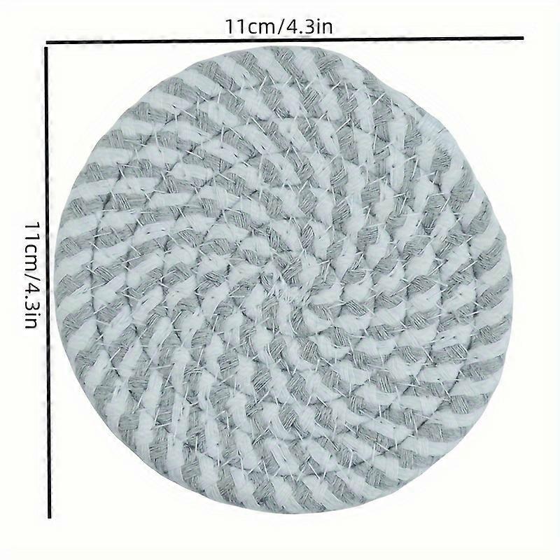4個、ラウンドコースター、家庭用コーヒーコースター、厚みのある断熱テーブルマット、ボウルプレースマット、綿織りポットパッド、レストランコーヒーショップコースト