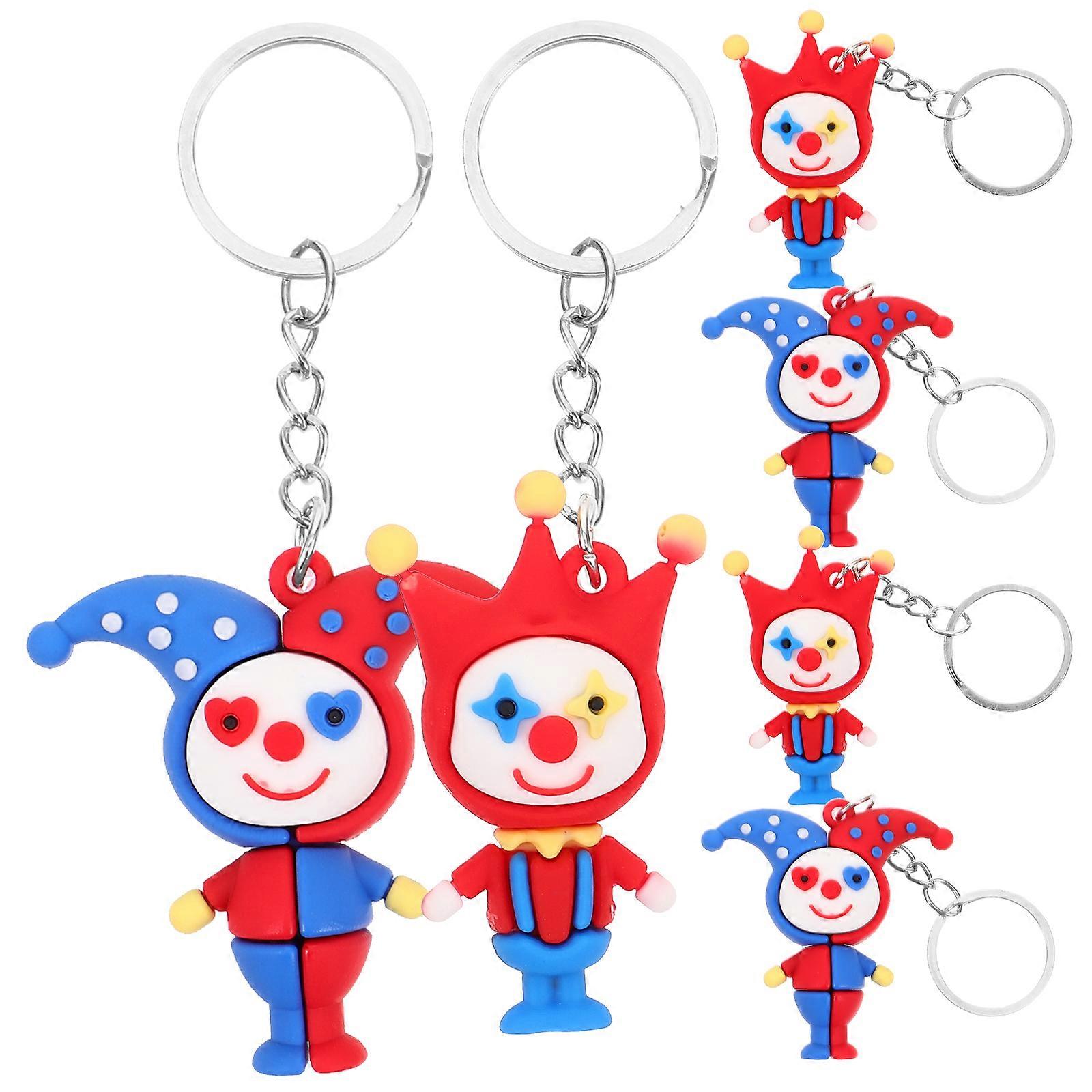 6pcs Purse Key Chains Clown Keychain Bag Key Ring Backpack Key Hanging Decorations