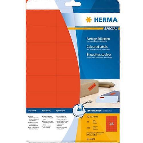 Herma Special Premium Quality Removable Coloured Labels A4 20 Pieces (70x37mm)