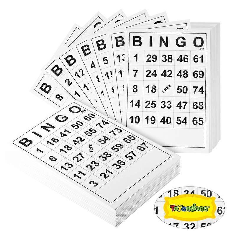 60pcs Bingo Card Bingo Game Cards With Unique Numbers Family Bingo Game Accessories For Fun Intellectual Development (white)