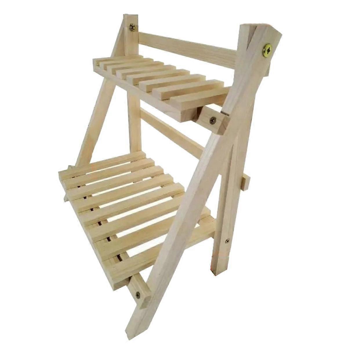 Wooden Storage Rack, 2-Layer Desktop Storage Rack, Ladder-Shaped Desk Display Rack, Desktop Office Storage Rack