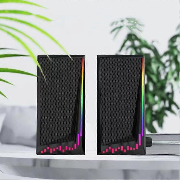 רמקולים אלחוטיים למשחקים עם USB 2.0, מקרן קול למחשב שולחני, רמקולי PC, מוסיקת סראונד סטריאופונית תלת-ממדית, תאורת Rgb, 3.5 מ"מ