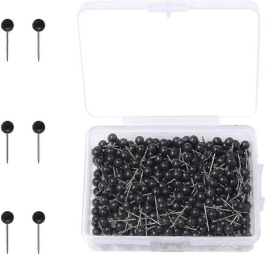 300 Pcs Map Push Pins, 1\\/8 Inch Round Head Map Tacks Push Pins Black Drawing Gift Edition