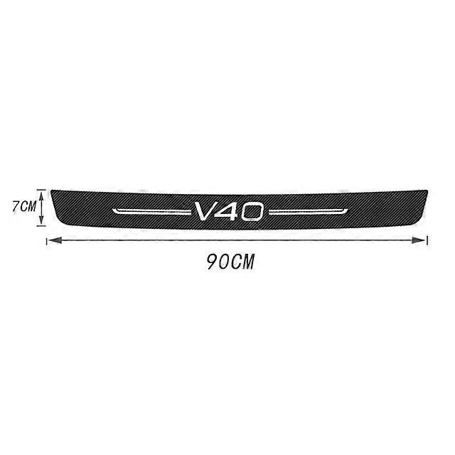 Motor Vehicle Parts for Volvo V40 Logo Front Rear Threshold Stickers Tape Carbon Fiber Car Door Sill Anit Kick Film Trunk Guard Protective Decals