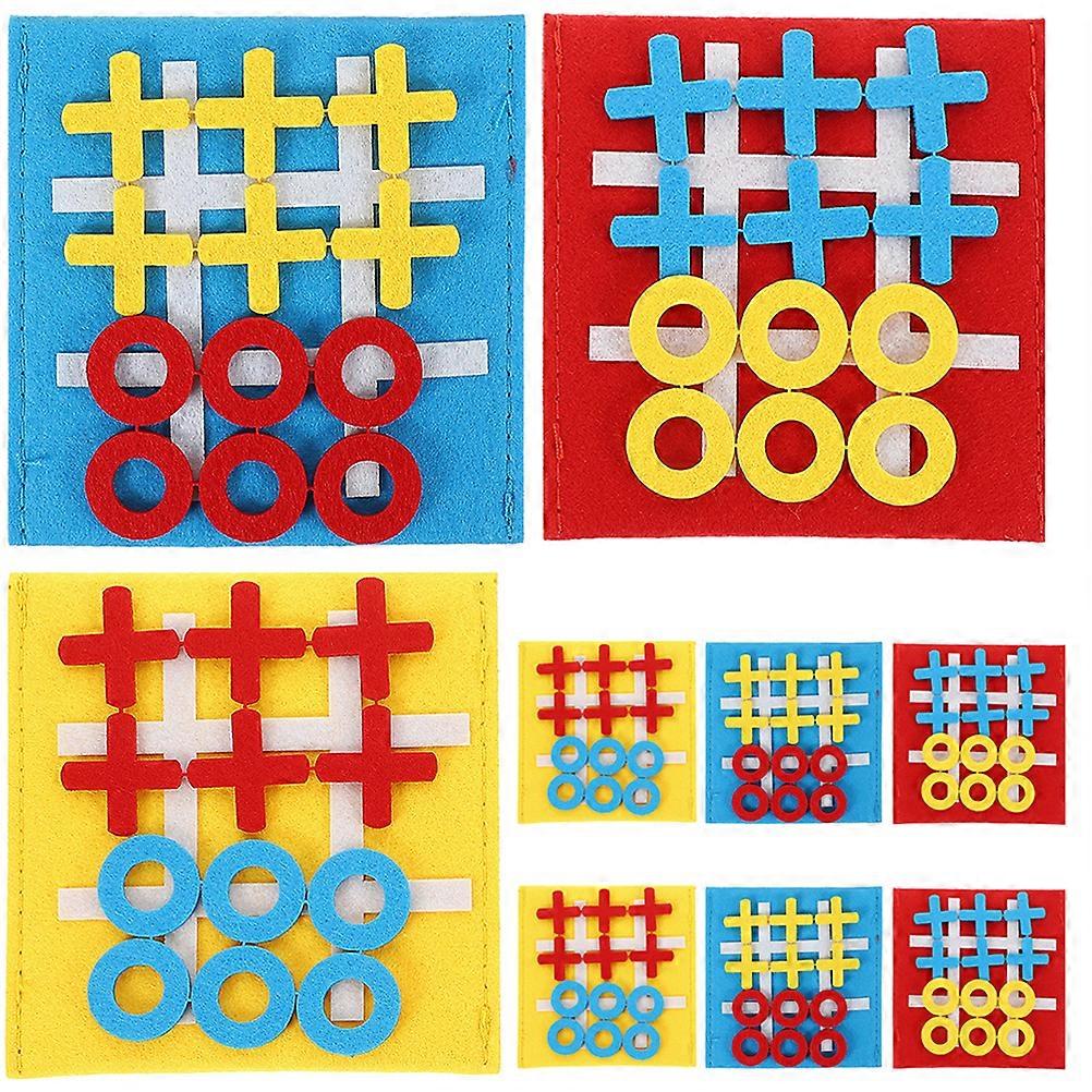 9pcs Ticktacktoe Board Game Toy Party Favors Game Activity Toys Felt Mini Board Toy