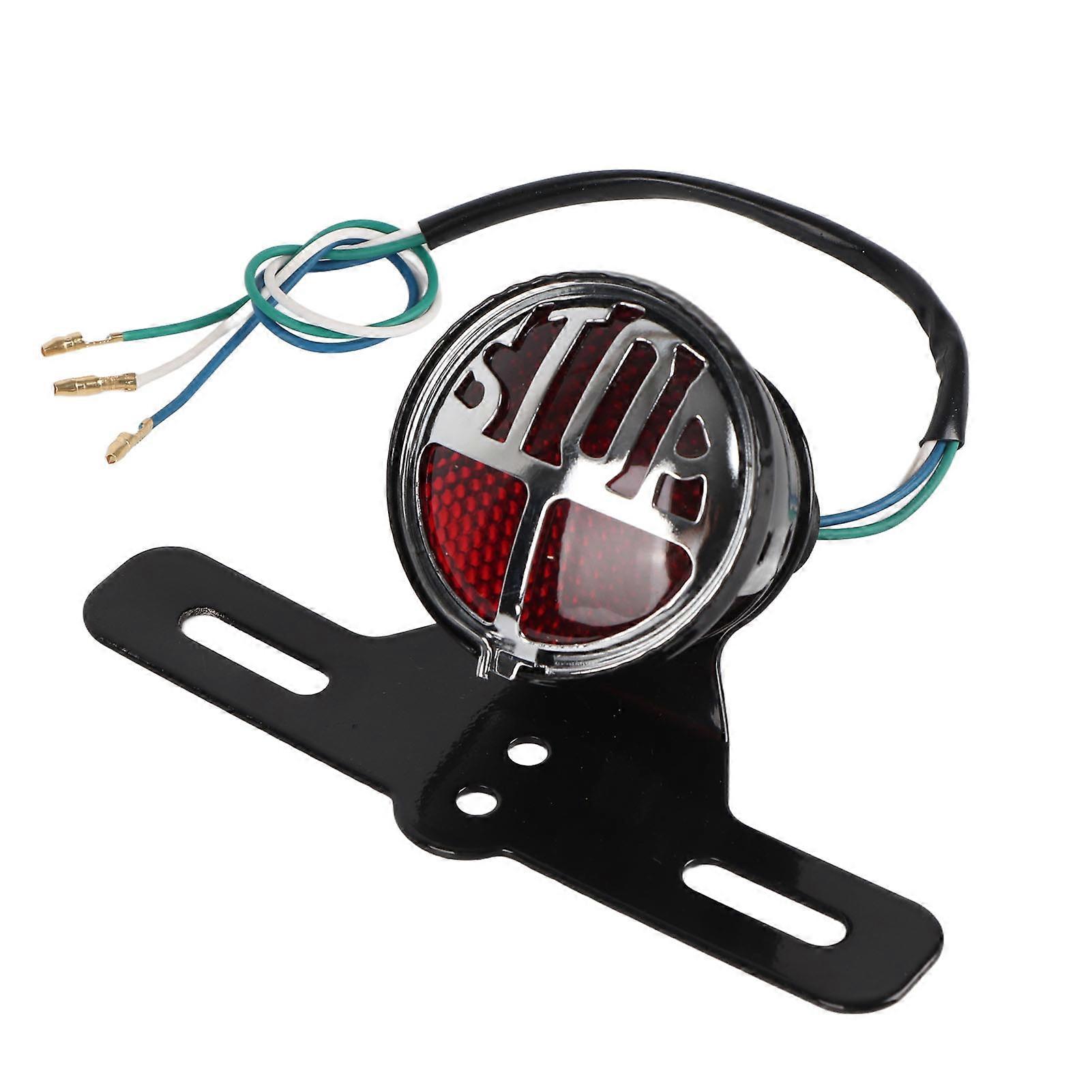 Luce Freno Moto Universale Vintage Moto Coda Luce Freno Lampada Di Stop Con Staffa Targa Per Suzuki / ATV / Decathy