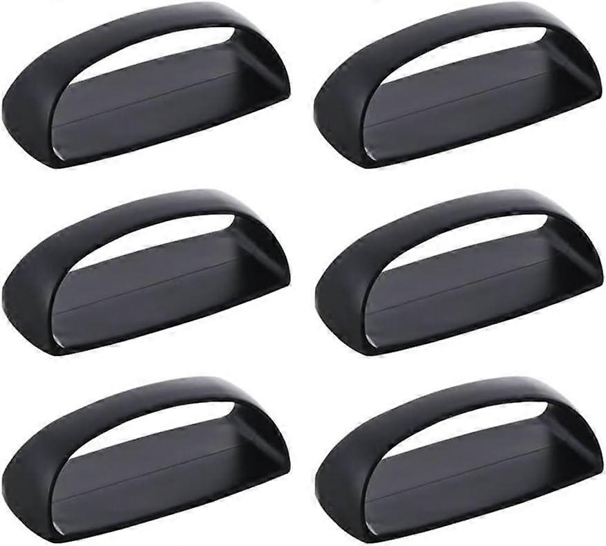 LINJOU 6 Pcs Self-adhesive Pulls for Cabinet Drawer Glass Refrigerator Door Furniture Handle with Adhesive Tape (Black)