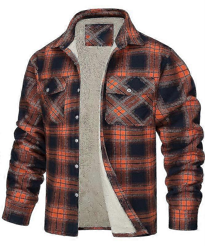 Lumberjack Karierte Flanell-Fleece-gefütterte Jacke für Herren Büffelkarierter Mantel
