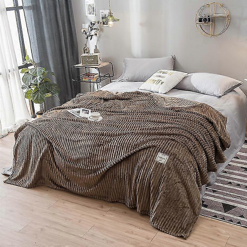 Lightweight Bed Blanket, Bedspread Plush Fluffy Coverlet Design Decorative Blanket-YuJia