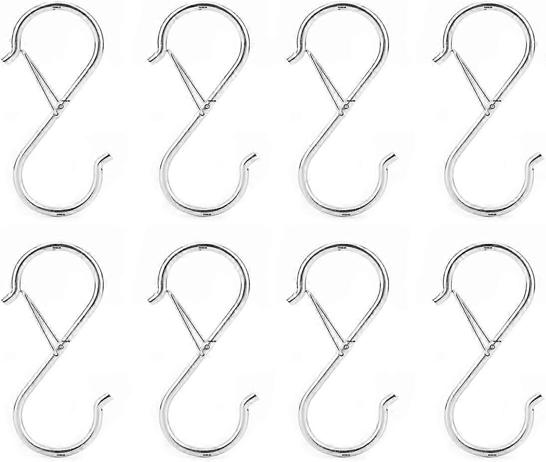 8PCS S Hooks for Hanging, Silver ,for Hanging Kitchen Utensil