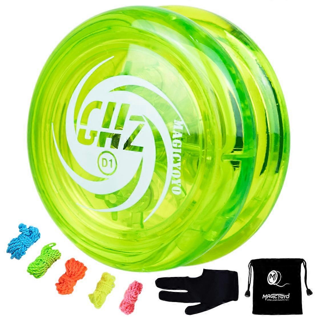 Responsive Yoyo D1 GHZ, Professional Looping Yoyos Beginner with Yoyo Strings+Gloves+Yoyo Bags,Gre