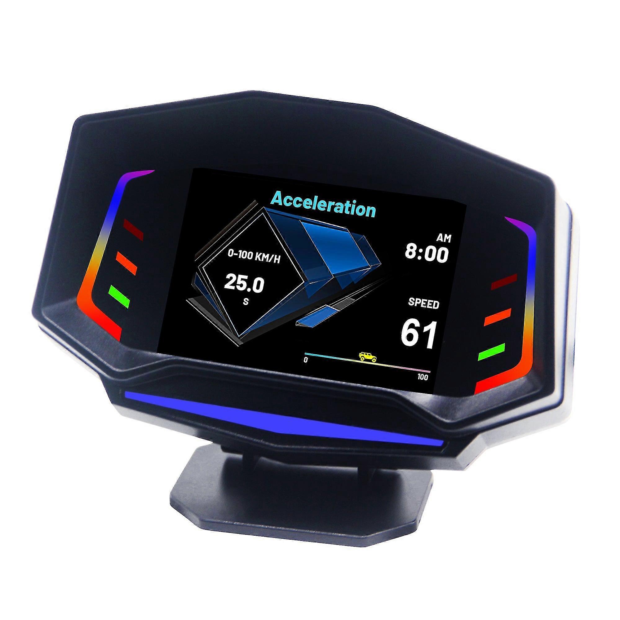 Car obd2 gps hud head up multi-function lcd computer car display smart digital speedometer display all in one pressure tester