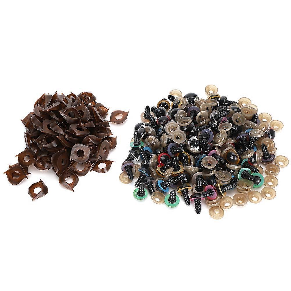 Mischen Sie Farbe Kunststoff-Sicherheitsaugen mit Unterlegscheibenzubehör für DIY-Basteln Teddybär Tierpuppen Puppe14mm