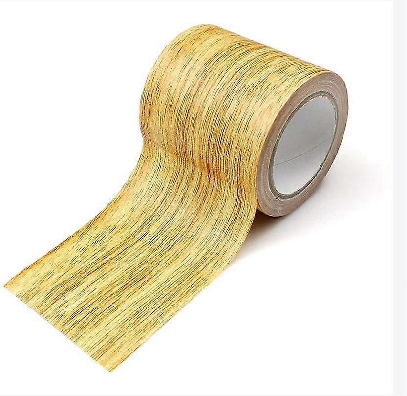 شريط إصلاح ، ورق حائط خشبي ذاتي اللصق ، ورق تلامس ، شريط لاصق 1 لفة أصفر فاتح