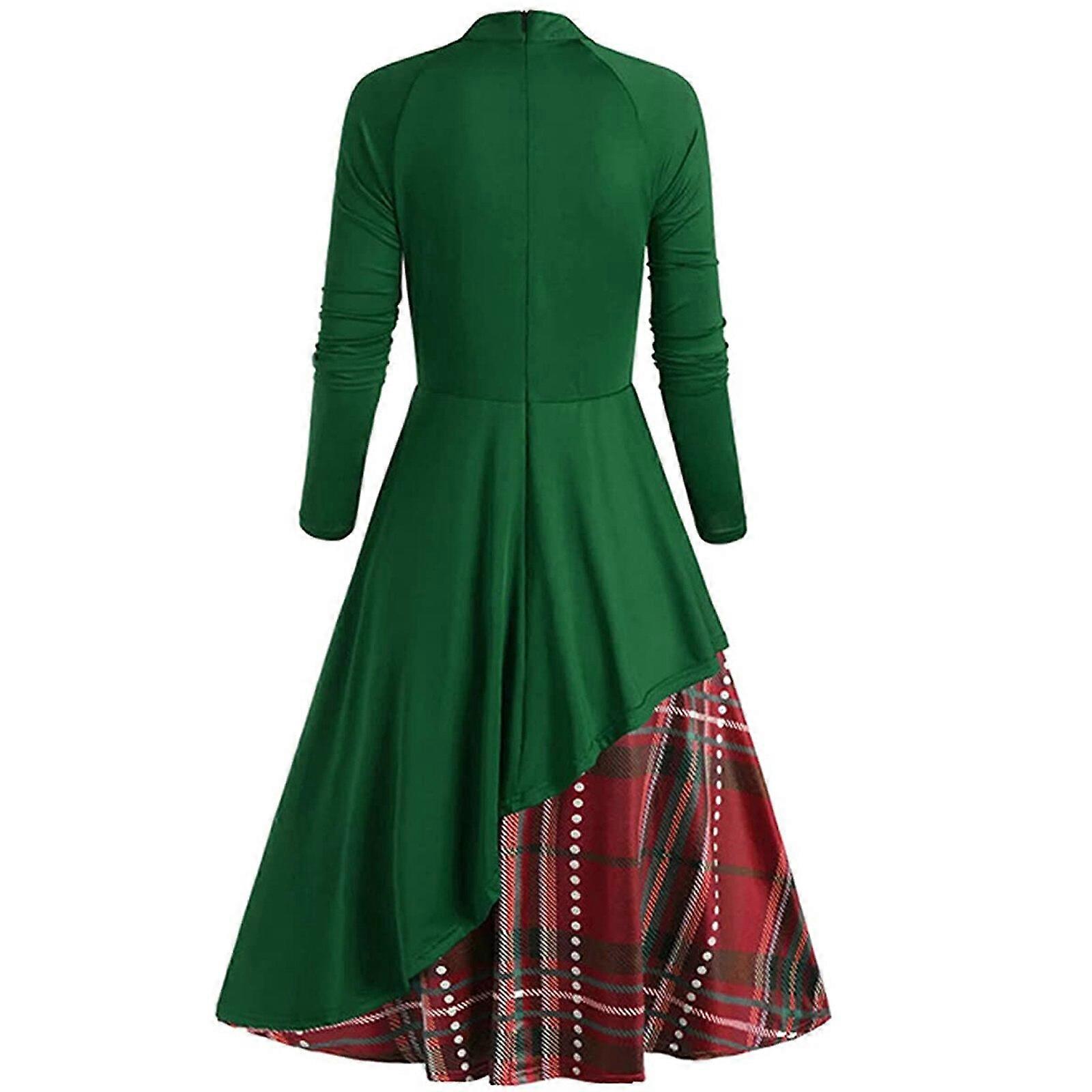 Christmas Style Printed Patchwork Dress