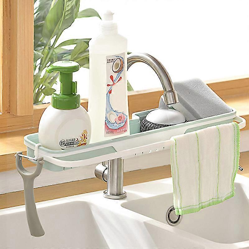 Household Kitchen Faucet Rack Plastic Rotatable Sink Drain Rack Multifunctional Storage Holder
