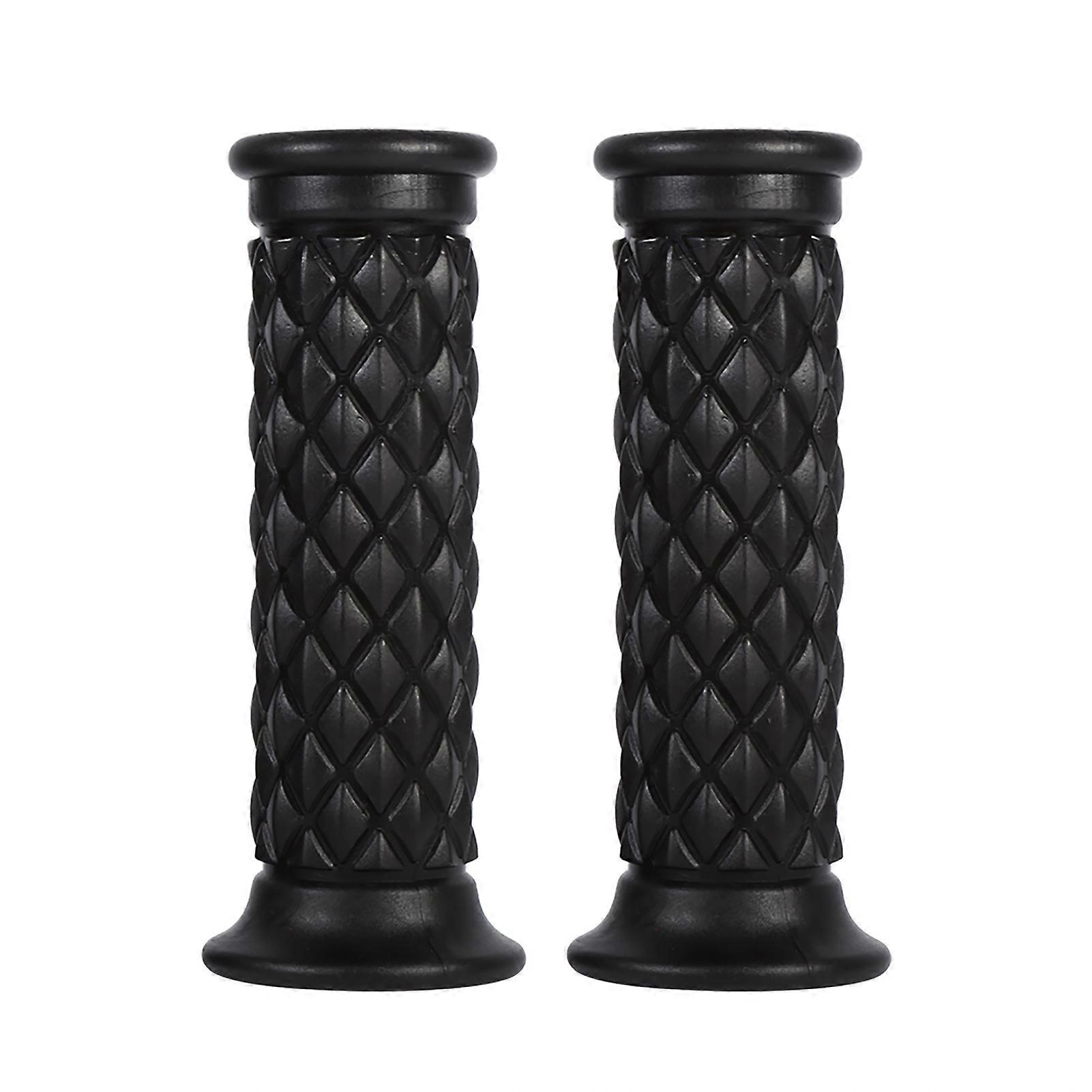 1 Pair of 7/8" 22mm Universal Rubber Motorcycle Handlebar Hand Grips Bar End Hot Black