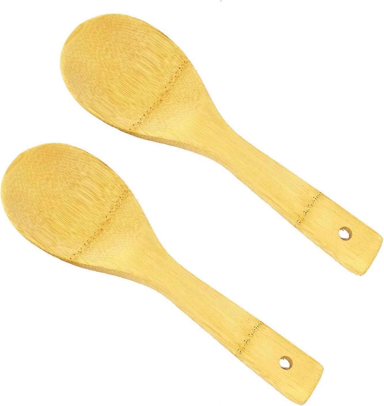 2pcs Bamboo Rice Scoops Paddles For Kitchen (23cm)