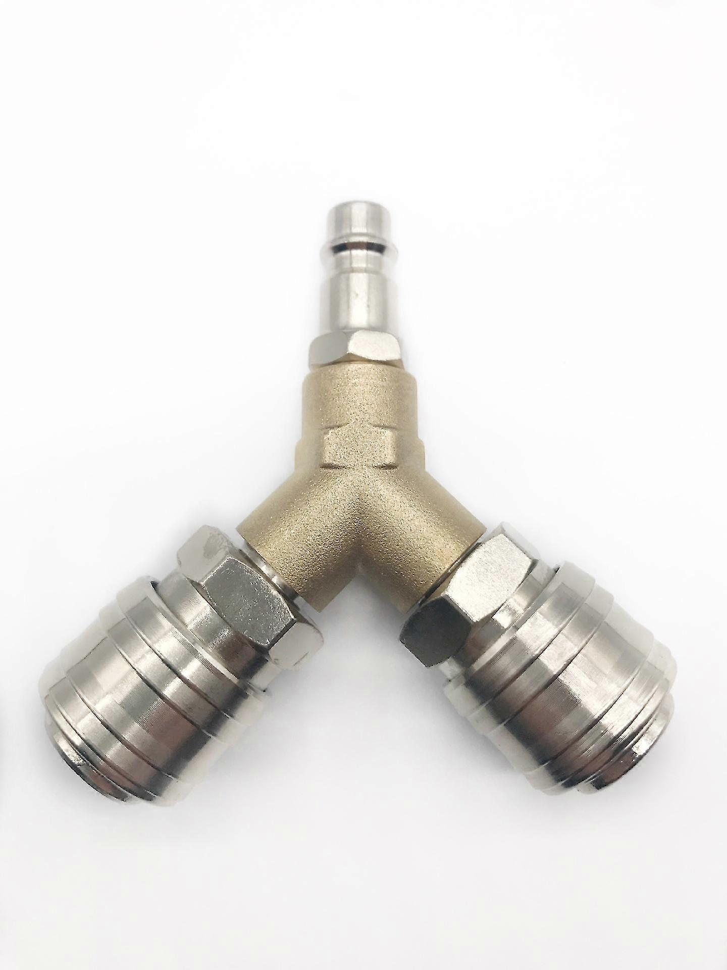 1/4" Bsp Airline Hose Connectors 3 Way Air Compressor Fittings Y Connector Splitter Male/female Thread Quick Release Coupler For Air Lines Air Tools C