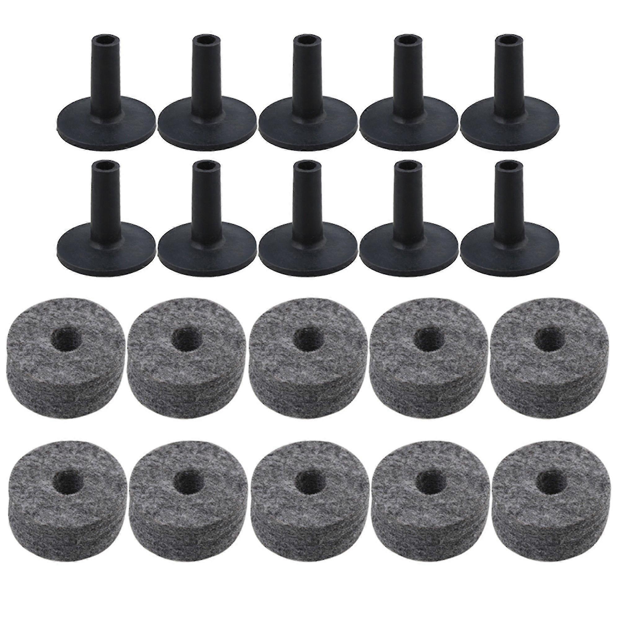 10pcs 3.9x2.8cm Cymbal Sleeves & 3.5x1.5cm Felt Washers For Drum Kit